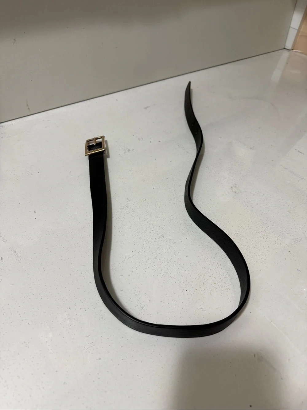 bebe Black Belt with Gold Logo Buckle